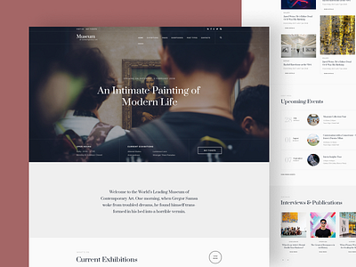 Art Museum Website art design exhibition museum typography ui ux web website