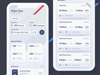 Flight Pass - American Airlines app booking booking app clean dark mode design flight flight app flight booking flight search illustration ios light mode mobile sketch ticket app ticketing tickets ui ux