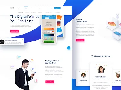 Digital Wallet Landing Page banking banking app design digital wallet graphic illustration landing page landing page ui ui ux ux ui ux ui design wallet web design webdesign website