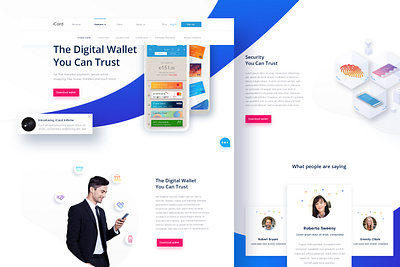 Digital Wallet Landing Page banking banking app design digital wallet graphic illustration landing page landing page ui ui ux ux ui ux ui design wallet web design webdesign website