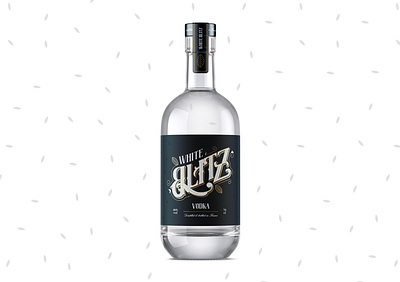 White Blitz alcohol design french vodka graphic design label design packaging vodka