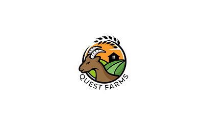 Quest Farms branding design flat icon illustration illustrator logo logo design minimal vector