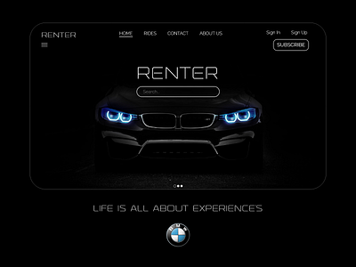 RENTER Landing Page car rental concept art landing page landing page design renter ui ui design ux ux design web design web ui design website website design