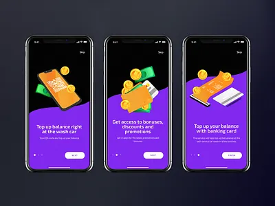 Washer network – onboarding app black car clean concept design figma minimal onboarding service ui ux wash web
