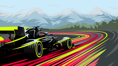 Hello Dribbble! Formula-1 illustration championship design f 1 fast formula1 hellodribbble illustraion racecar racing speed speedway vector