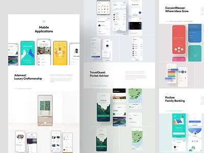 Mobile Applications: Showcase 2019 app application behance case study design grid illustration interface ios landing page mobile presentation showcase teaser ui ux