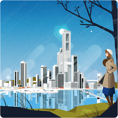 Autumn days architecture city cityscape design illustration illustrator minimalist skyline texture vector