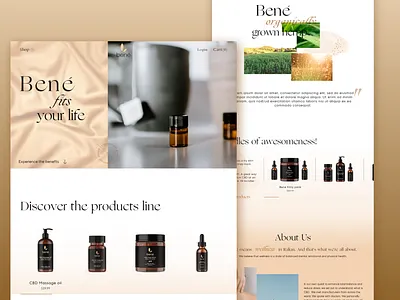 BENE CBD premium goods home page adobe xd cbd cbd oil design fashion interaction medical minimal