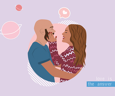 Love is the answer boy character character design characterdesign colour design girl girl character gradient graphic design illustration illustration art illustrations love lovers photoshop pink poster poster design