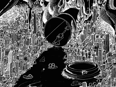 Bubbles fine art fine line graphic design illustration print design printmaking