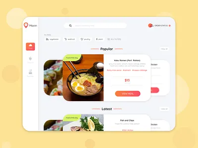 Digital Menu for Restaurant "Mavin" - concept app design minimal ui ux web