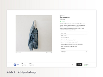 Daily UI #012 - E-Commerce Shop (Single Item) 012 aveiro clothes daily ui dailyui dailyui012 e commerce e commerce shop elvas freelancer graphic designer grid interface design item layout minimal minimalism minimalist ui designer ui ux