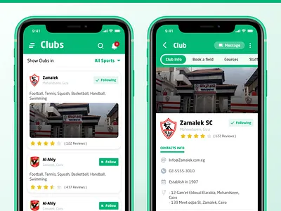 Social Sports App ⚽️ Clubs app club football mobile mobile ui sport ui ux