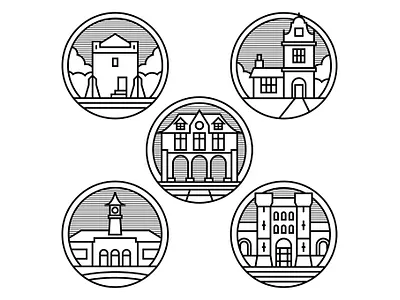 Peterborough Landmark Icons architecture logo architecture peterborough branding in peterborough branding in peterborough brandmark city logo icon design iconography linear icons logo design logo designer logo identity logo identity icon logoai logos of peterborough logoset thick lines vector