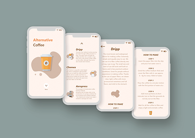 Alter Coffee app design flat mobile ui