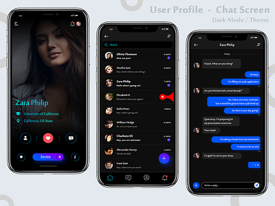 User profile - Chat Screen account app chat design gradient ios mobile app design profile profile page social ui