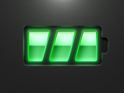 Battery green led lether sketch skeuomorphic