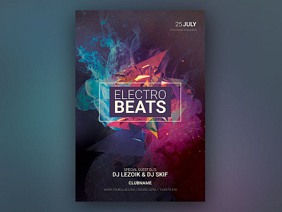 Electro Beats Flyer abstract colorful design download flyer graphic design photoshop poster psd template