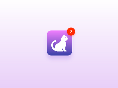 #DailyUI 05 — App Icon app app icon application cat daily daily ui daily ui challenge dailyui dailyuichallenge design glow icon notification notify purple ui ux