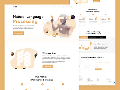 Natural Language Processing ai artificial intelligence bot clean landingpage machine learning natural nlp robot solution ui web design website website design