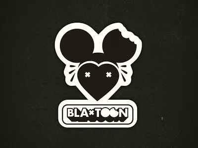 Blatoon black blatoon branding cartoon distressedunrest heart iampommes illustration logo logo design logodesign love mannheim mouse platoon pommes retro sticker vector vintage