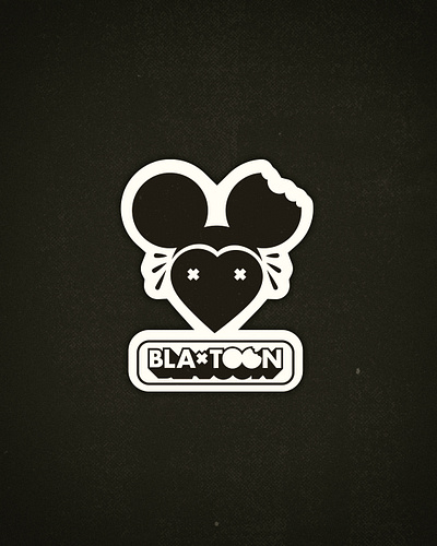 Blatoon black blatoon branding cartoon distressedunrest heart iampommes illustration logo logo design logodesign love mannheim mouse platoon pommes retro sticker vector vintage