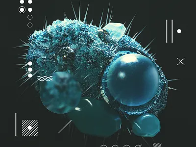 I made a bead 3d abstract c4d color design poster print render rendering sphere