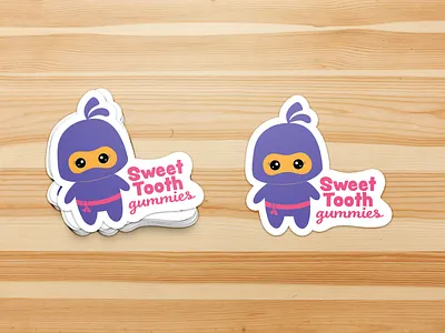 Sweet Tooth Gummies - Logo Stickers advertising branding cartoon cute design illustration logo marketing merchandising sticker