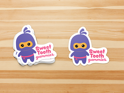 Sweet Tooth Gummies - Logo Stickers advertising branding cartoon cute design illustration logo marketing merchandising sticker