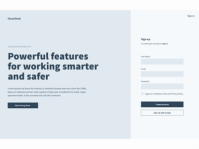 cloud desk Signup Page wireframe design logo riturohilla signup signup form signup page signup screen ui user interface design web webdesign website wireframe wireframe design