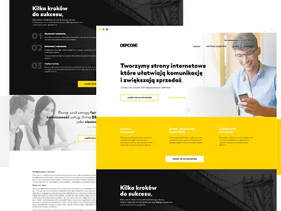 DEPCORE company page design clean company design web web design website yellow