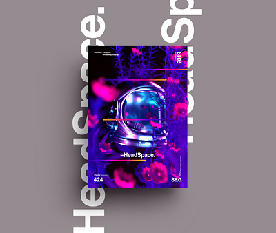 Show&Go l 424 l HeadSpace astronaut c4d cineam4d design illustration octane poster space texture typography