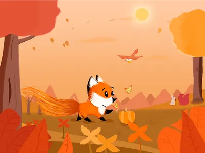 The fun of squirrels illustration