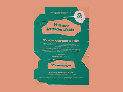 Bloom Inside Job branding character liverpool music poster print type typography uk vector