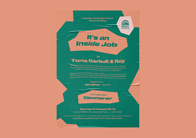 Bloom Inside Job branding character liverpool music poster print type typography uk vector