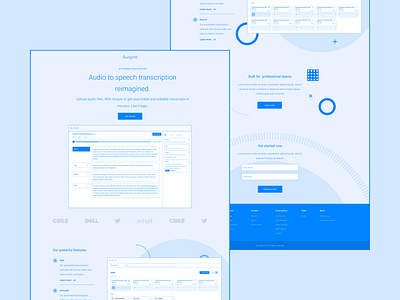 Monochrome Blue Product Landing Page ai audio blue design landing landing page machine learning minimal mockup monochromatic monochrome monoline shape tech transcription ui web website wireframe