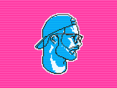 pixelChris art pixel portrait profile retro