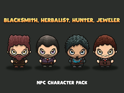 Free NPC Character Pack 2d character character pack fantasy freebies game game assets gamedev npc rpg