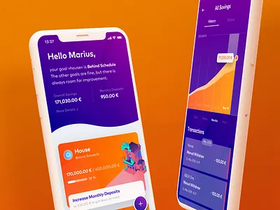 Munich RE Garden – Mobile App charts finance illustration ios mobile mobile app mobile app design mobile ui money playful