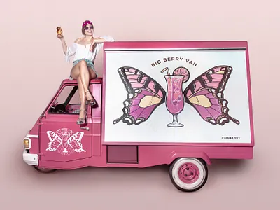 Cocktail Van illustration design berry butterfly drawing drink illustration illustration design photoshop portfolio slovenia van wacom