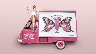 Cocktail Van illustration design berry butterfly drawing drink illustration illustration design photoshop portfolio slovenia van wacom