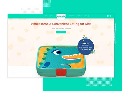 Crunch box website children front end development microsite website website banner