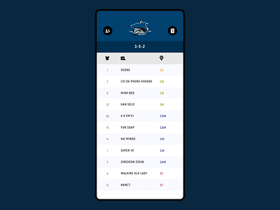 Football Player Profile animation app football game interaction menu sidebar statistics ui ux