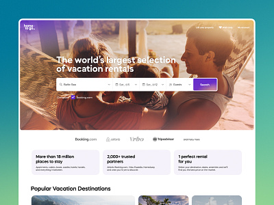 HomeToGo Website Home Page branding design graphic design home home page identity design interface logo rentals travel travelers ui user experience ux web design web marketing website