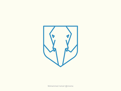 elephant shield logo for sale clean design elephant logo flat freelance designer logo security logo shield logo simple vector