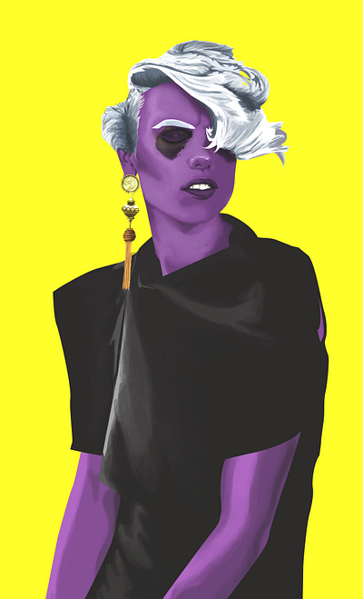 Purple Panda | People of Color art artwork digital painting flat illustration minimal