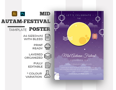 mid-autam festival poster advertisement autam creative design festival illustration midautam poster