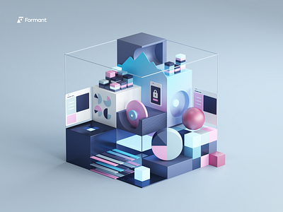 Formant.io 3d adobe c4d cinema4d colors colorscheme google illustration isometric isometric illustration octane octanerender photoshop render robotics robots tarka ui uiux web