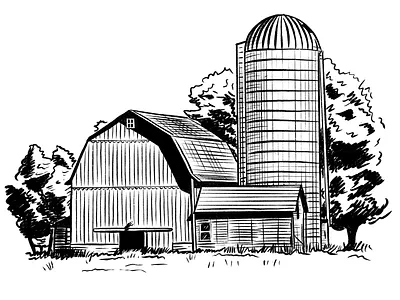 Farm Illo farm illustration procreate silo