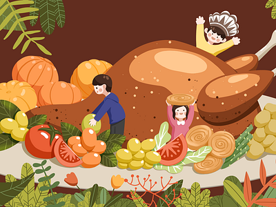 Happy thanksgiving food grape illustration leaves photoshop illustration potato pumpkin thanksgiving thanksgiving dinner thanksgiving food tomato turkey